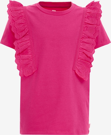 T-Shirt WE Fashion en rose : devant