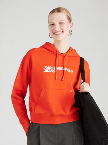 KARL LAGERFELD JEANS Суичър в оранжево: отпред