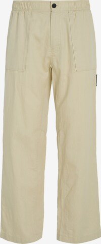 Calvin Klein Jeans Bandplooibroek in Beige: voorkant