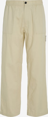 Calvin Klein Jeans Bandplooibroek in Beige: voorkant