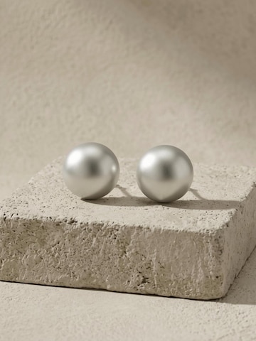 DNSK Copenhagen Øreringe 'SIGNE Waterproof Silver Stainless Steel Post Earrings - Sanded Finish' i sølv