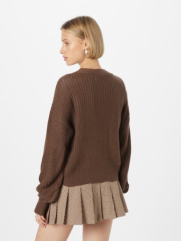 JDY Knit Cardigan 'JUSTY' in Brown