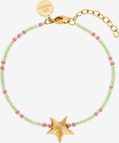 PURELEI Armband 'Cheerful' in gold / hellgrün / pink, Produktansicht