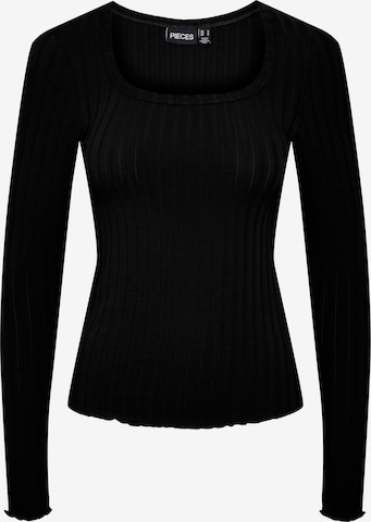 PIECES - Camiseta 'LESLIE' en negro: frente