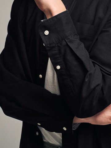 Next Slim fit Button Up Shirt in Black