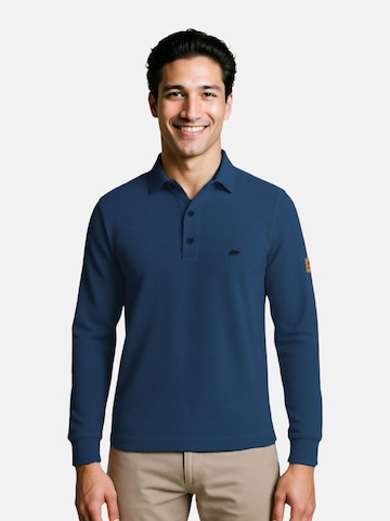 FORSBERG Shirt 'Langarm Poloshirt aus Baumwolle' in Blau