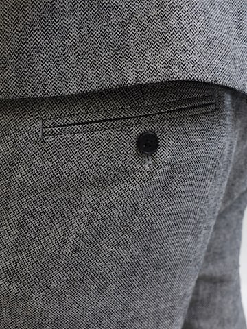 JACK & JONES Slimfit Bandplooibroek 'MARTIN' in Grijs