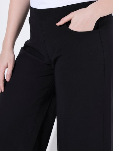 Ulla Popken - Perna larga Calças em preto
