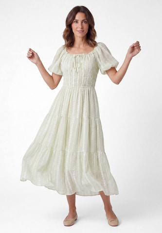 Usha - Vestido em verde: frente