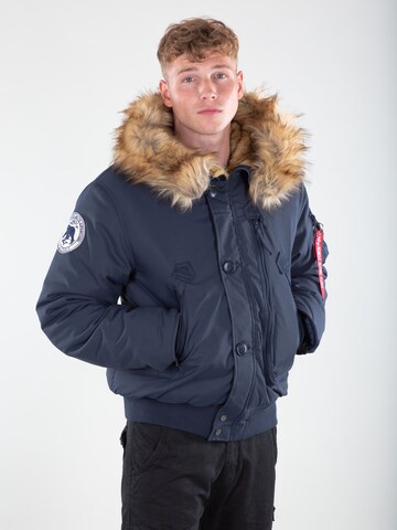 ALPHA INDUSTRIES Winter Jacket in Blue: front