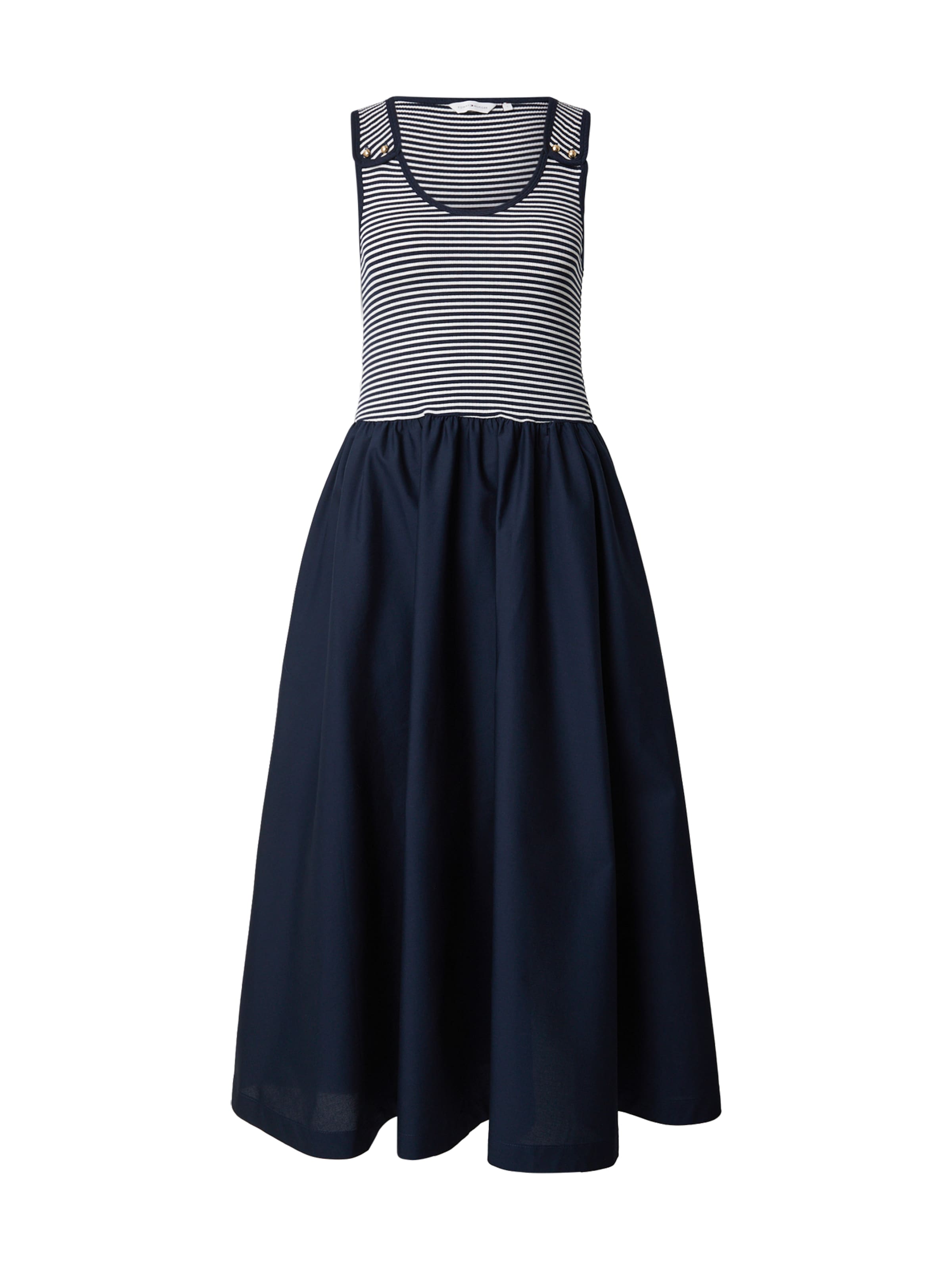 TOMMY HILFIGER Kleid in navy / weiß, Produktansicht