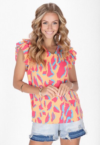 Chemisier IZIA en orange : devant