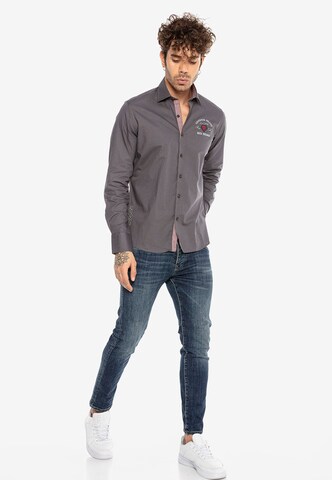 Redbridge Regular fit Button Up Shirt 'Pomona' in Grey