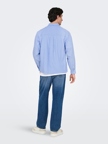 Only & Sons Regular fit Overhemd in Blauw