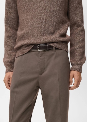 MANGO MAN Regular Pleat-Front Pants 'Savoir' in Brown