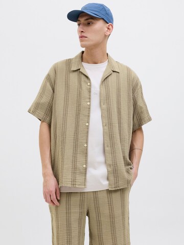 JACK & JONES Comfort Fit Skjorte 'JOREaster Patras' i beige: forside