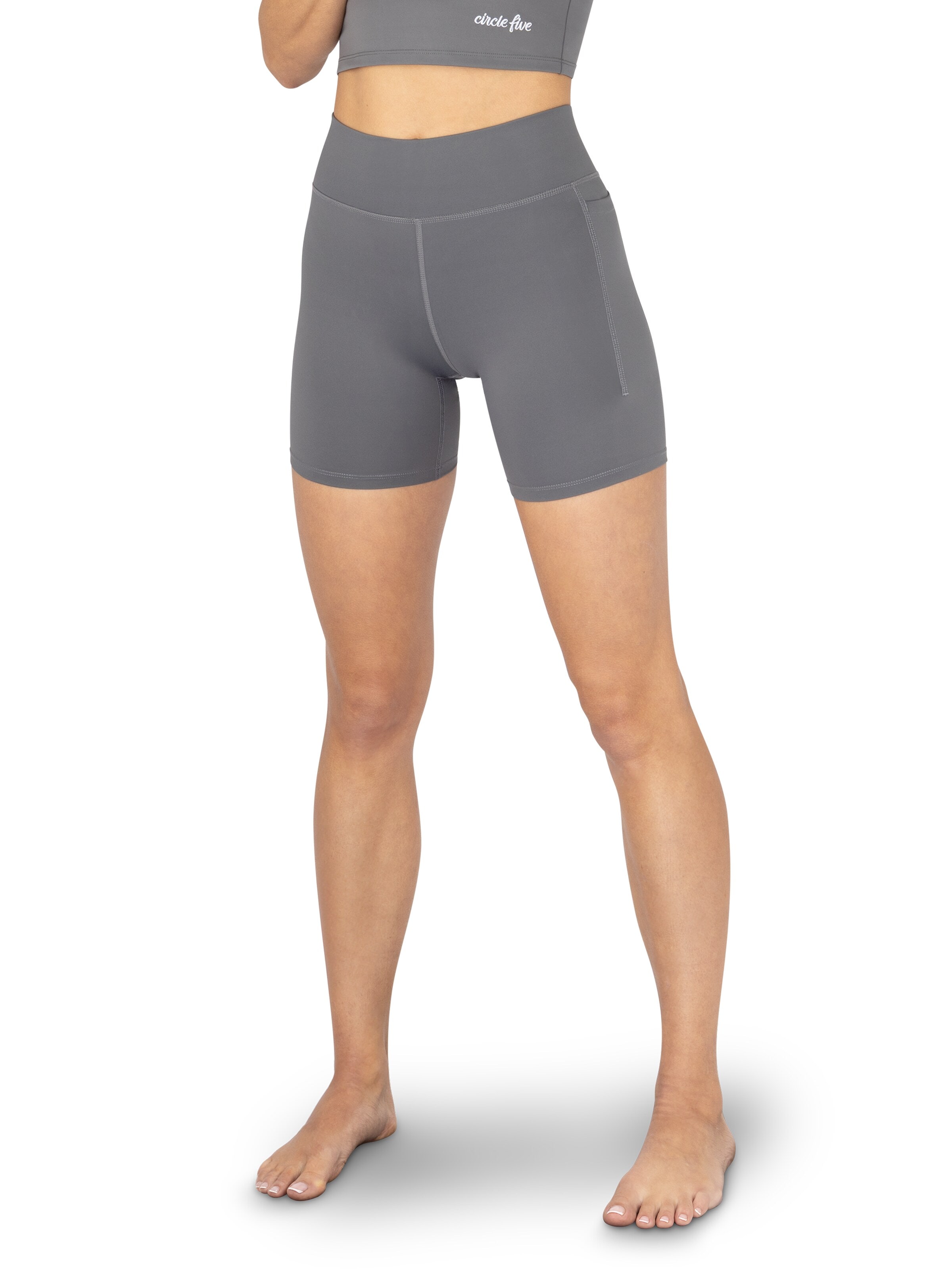 Circle Five Slim fit Workout Pants in Grey