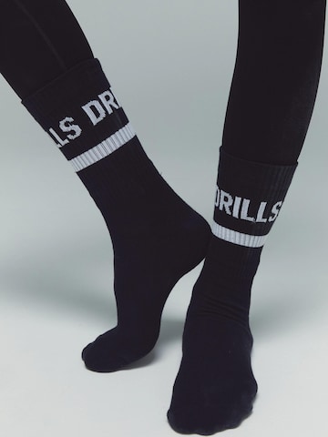 DRILLS Apparel Athletic Socks 'DRILLS Toujours' in Black: front