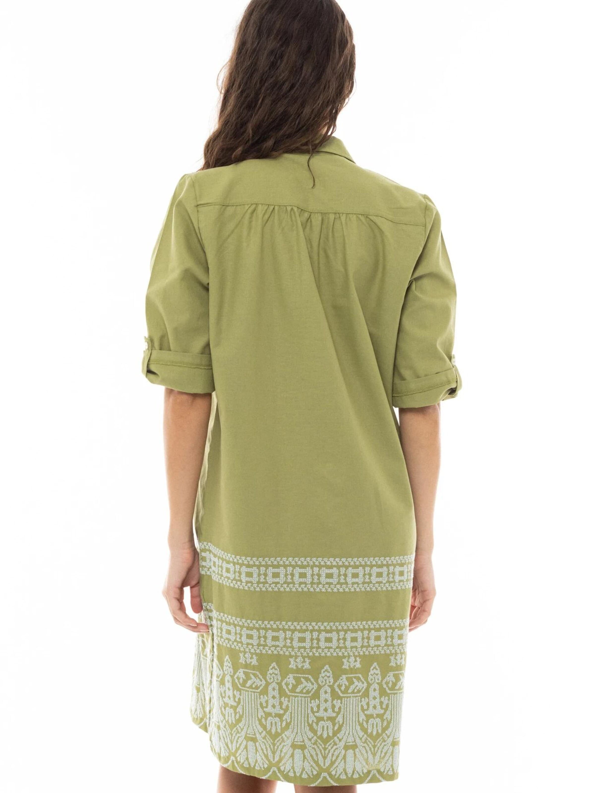 Pink Label Μπλουζοφόρεμα 'BEACHWEAR EMBROIDERY GREEN' σε πράσινο