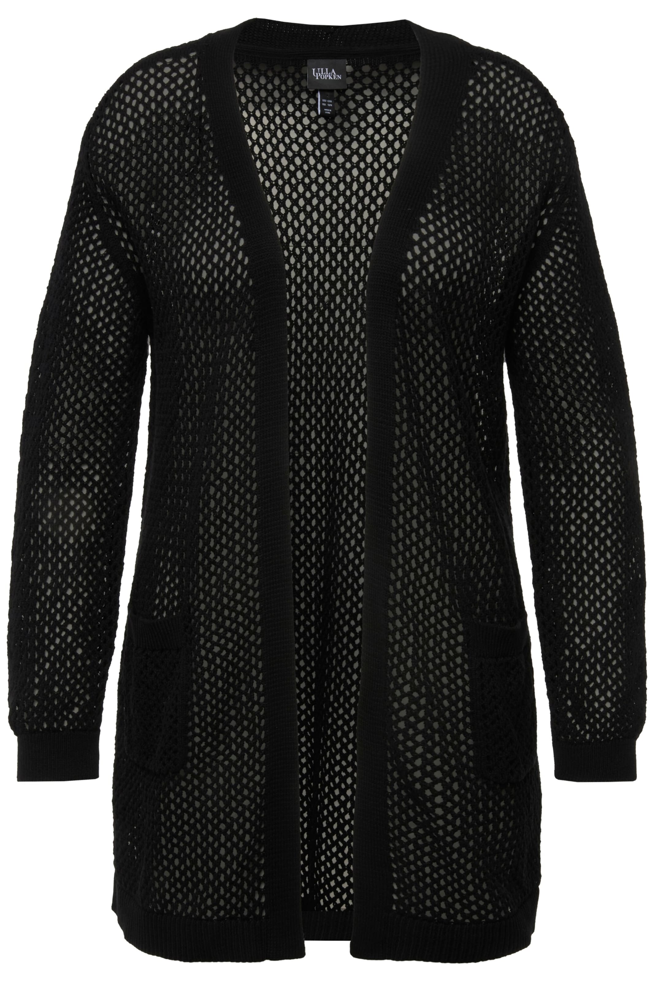 juoda Ulla Popken Kardiganas: priekis