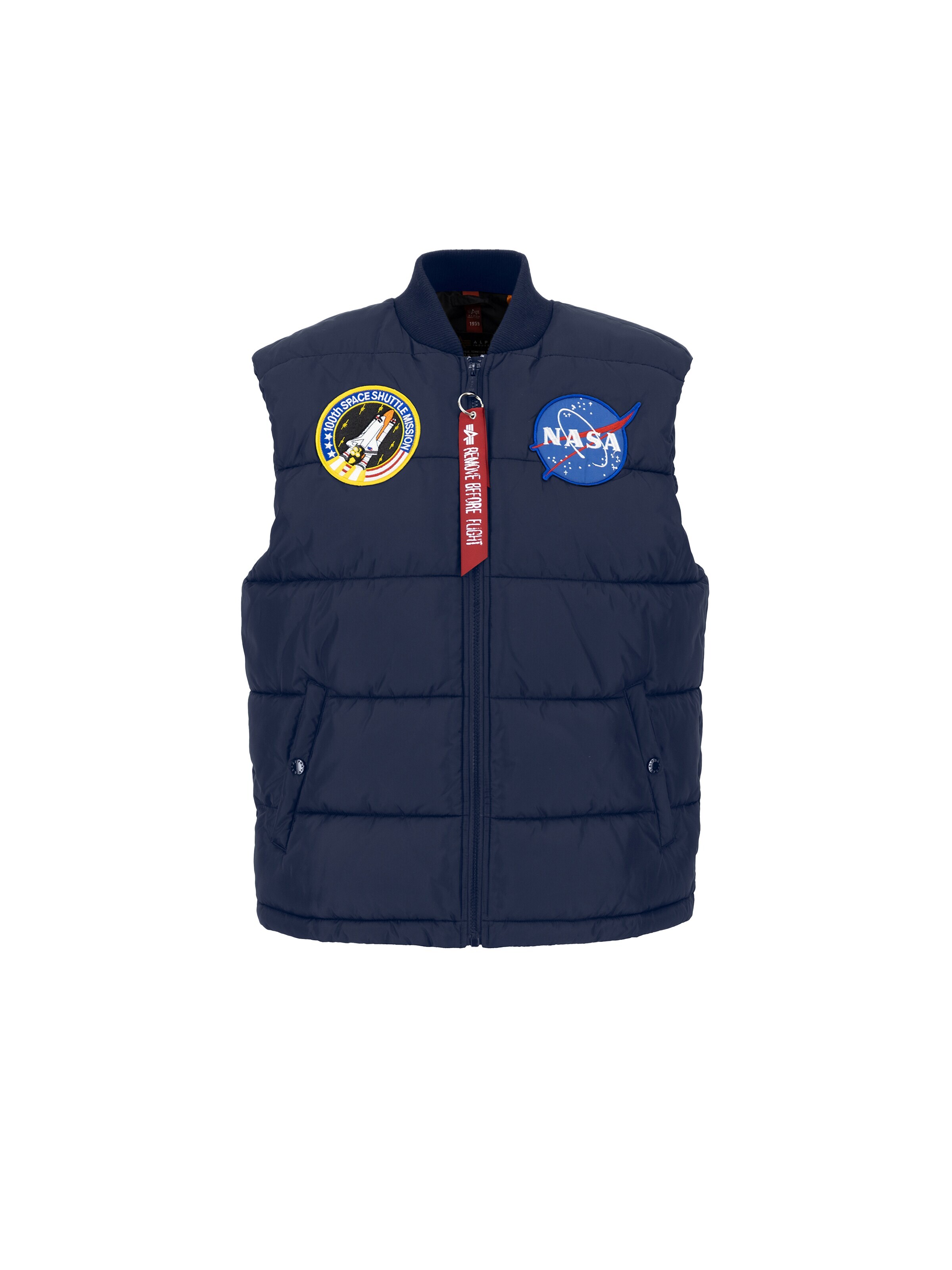 ALPHA INDUSTRIES Weste 'NASA'‌‌‌‌‌‌‌‌‌ in Blau: Vorderseite