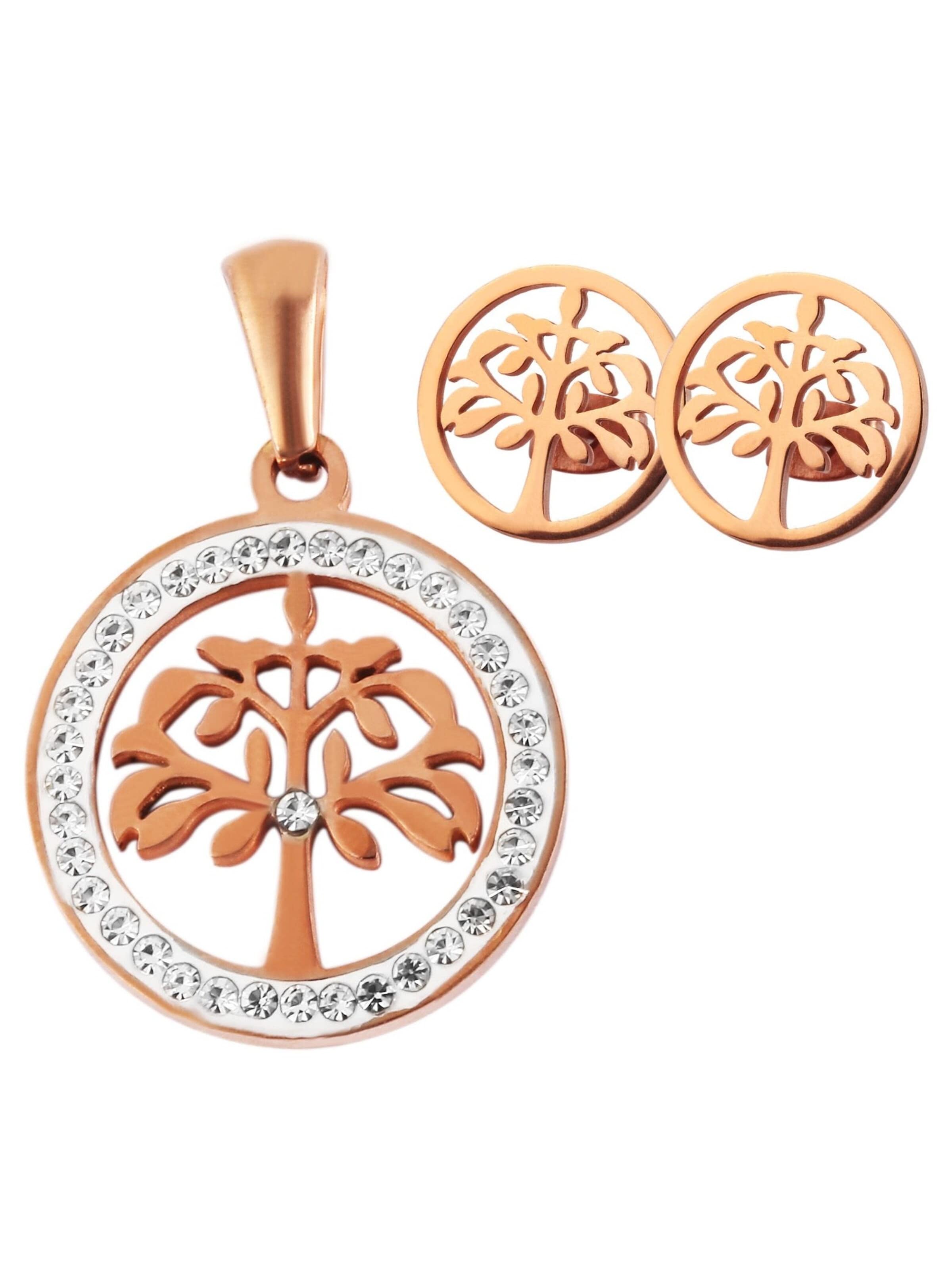 Akzent Jewelry Set 'Edelstahl roségold' in Gold: front