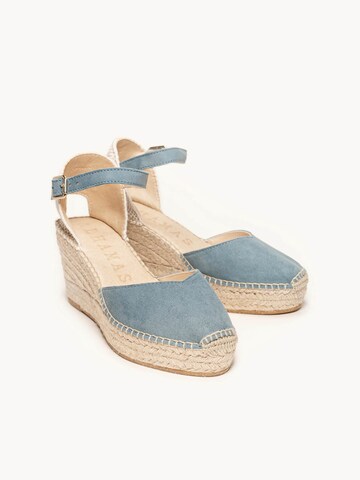 Sandalo 'Alpargata Cuña 8 cm' di Alhamas in blu