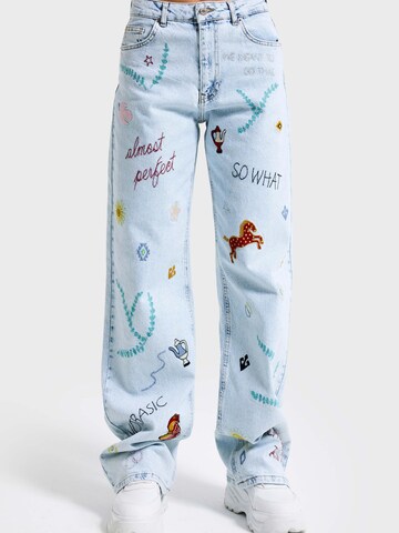 IT'S BASIC Regular Jeans 'STRAIGHT MID RISE JEANS (Lenght 30)' in Blue