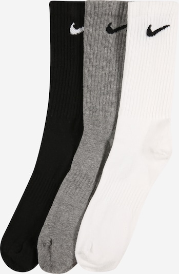 NIKE Chaussettes de sport 'EVERYDAY' en gris chiné / noir / blanc, Vue avec produit