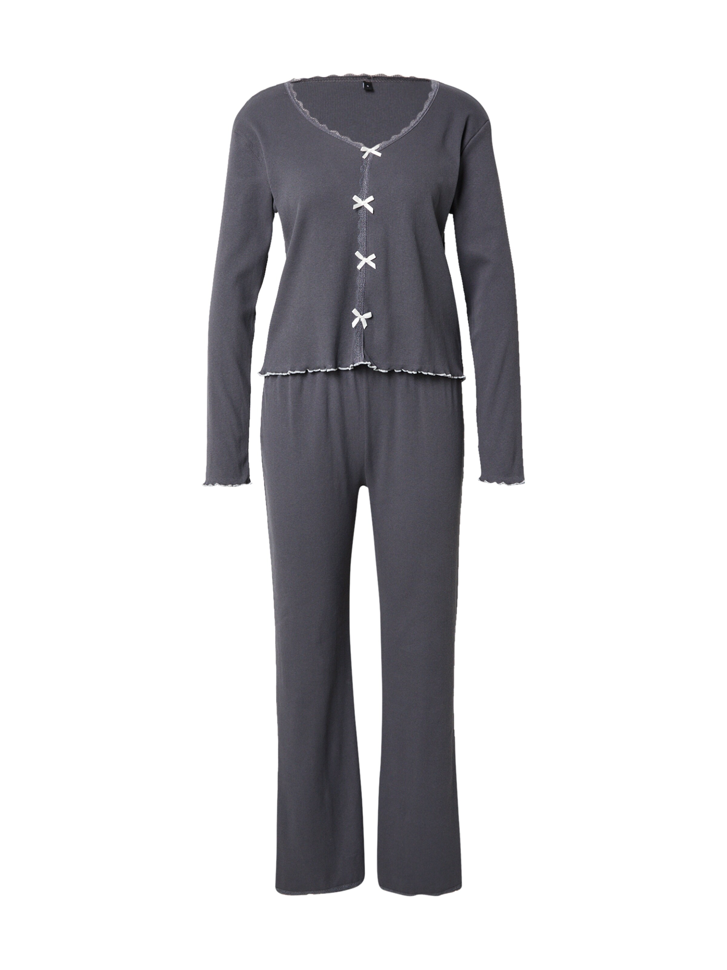 Trendyol Пижама в сиво: отпред