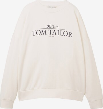 TOM TAILOR DENIM Sweatshirt in Wit: voorkant