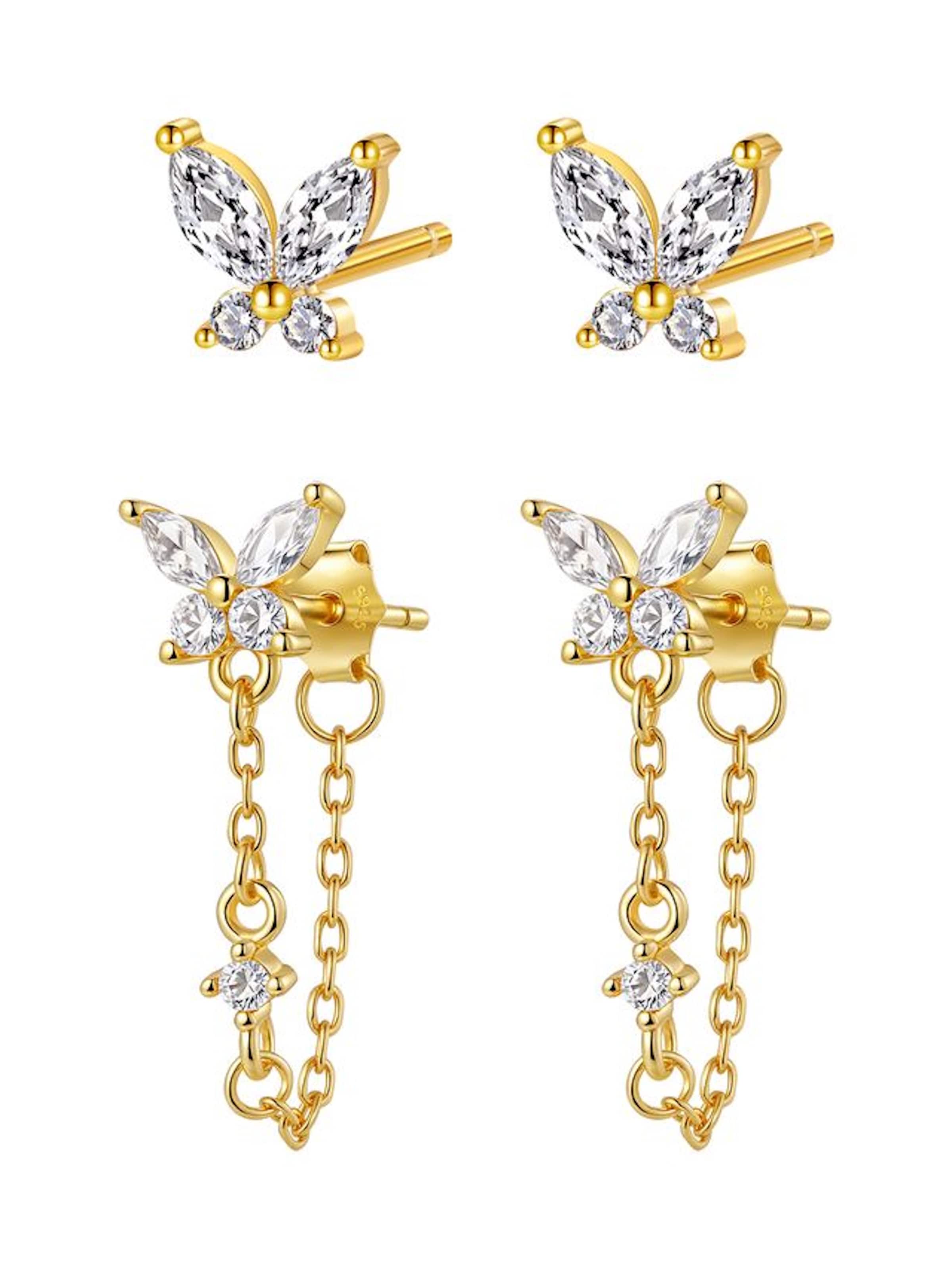 Hey Happiness - Pendientes en oro: frente