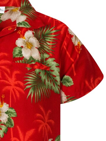 King Kameha Shirt 'Small Flower' in Red