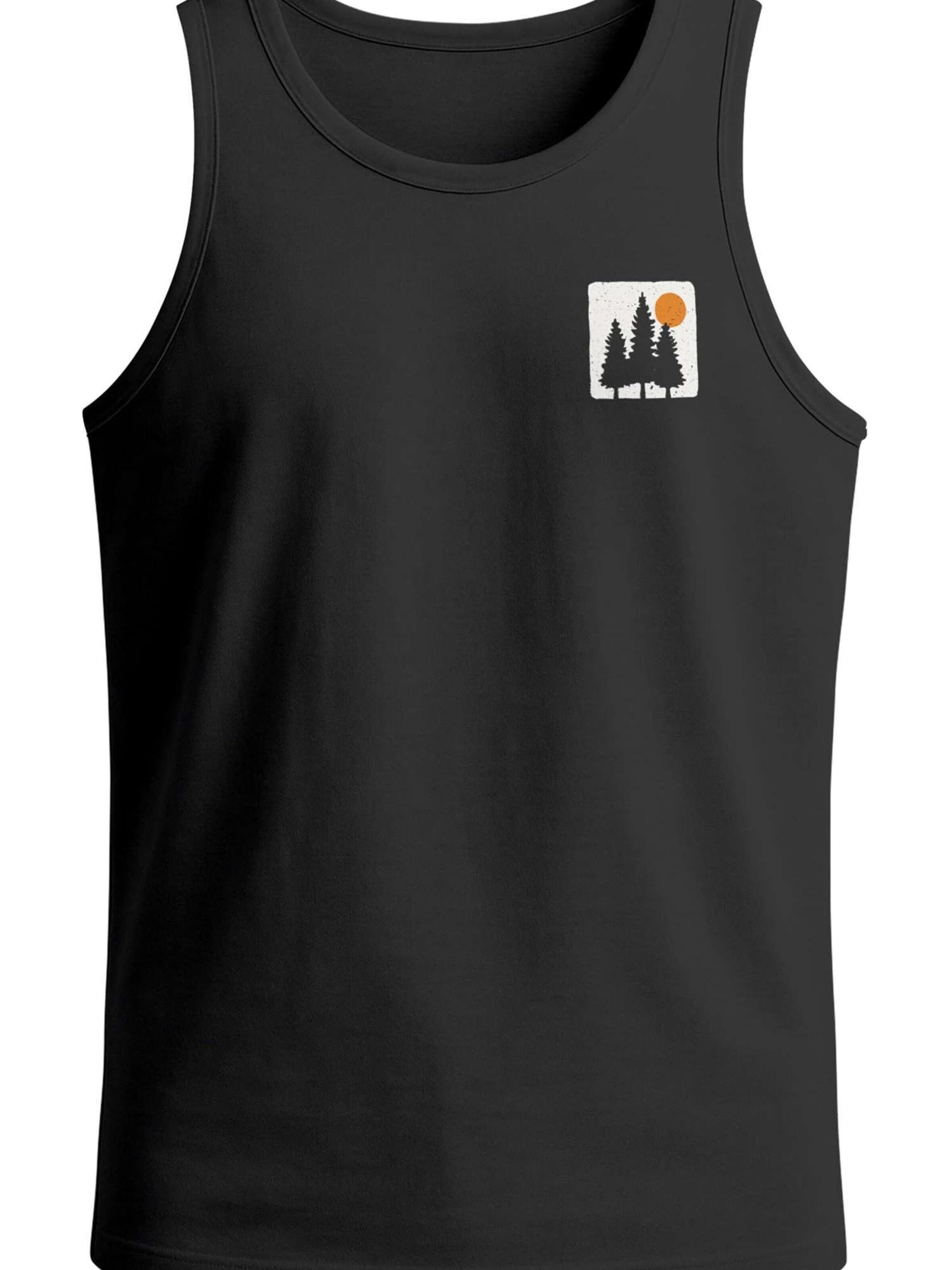 Neverless Shirt 'Pine Trees' in Black