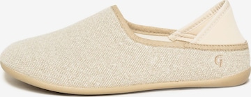 Gottstein Slippers 'Linen Slip-On' in Beige: front