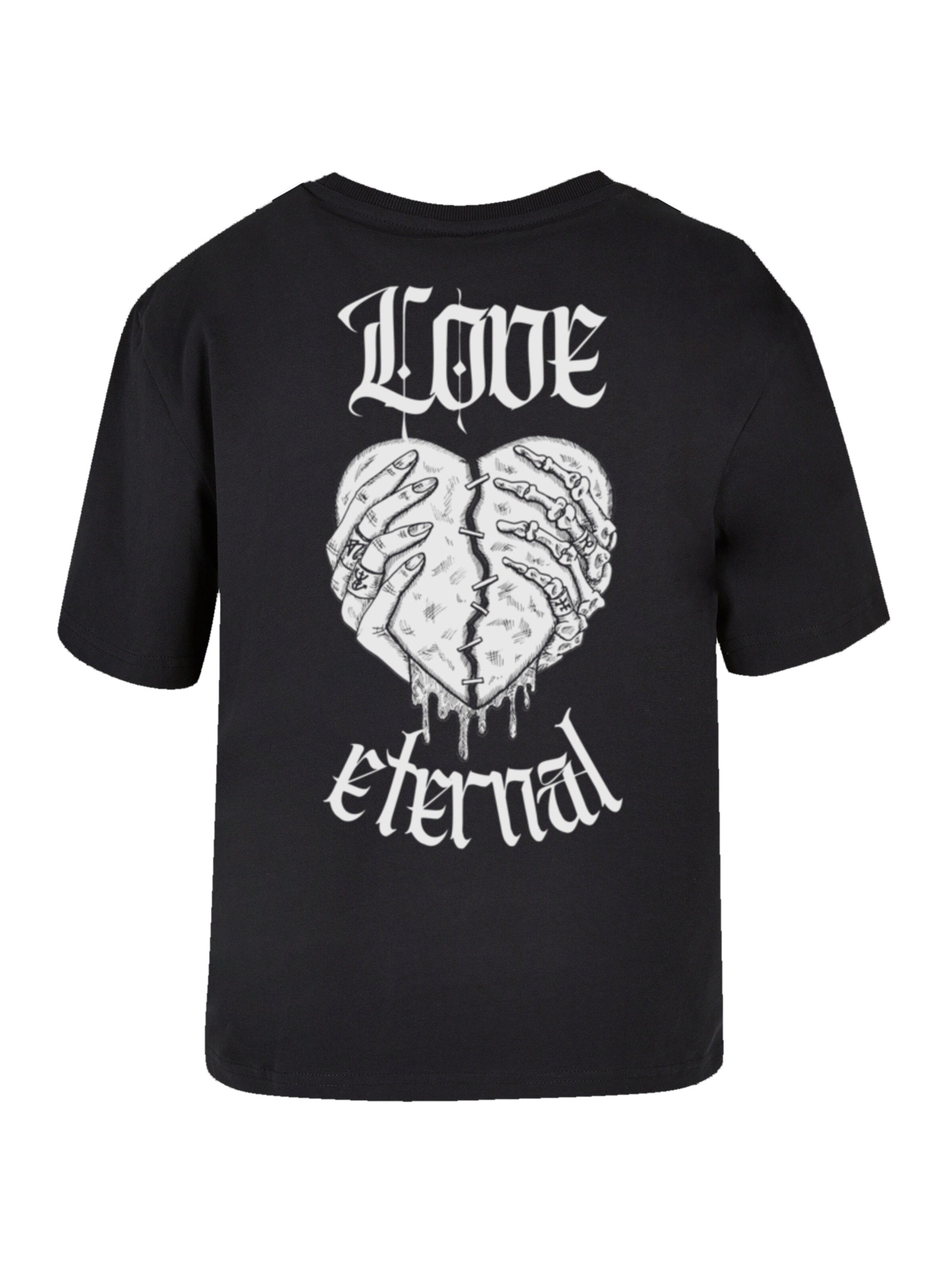 T-shirt 'Love Eternal Streetwear Valentinstag Herz In Händen' F4NT4STIC en noir