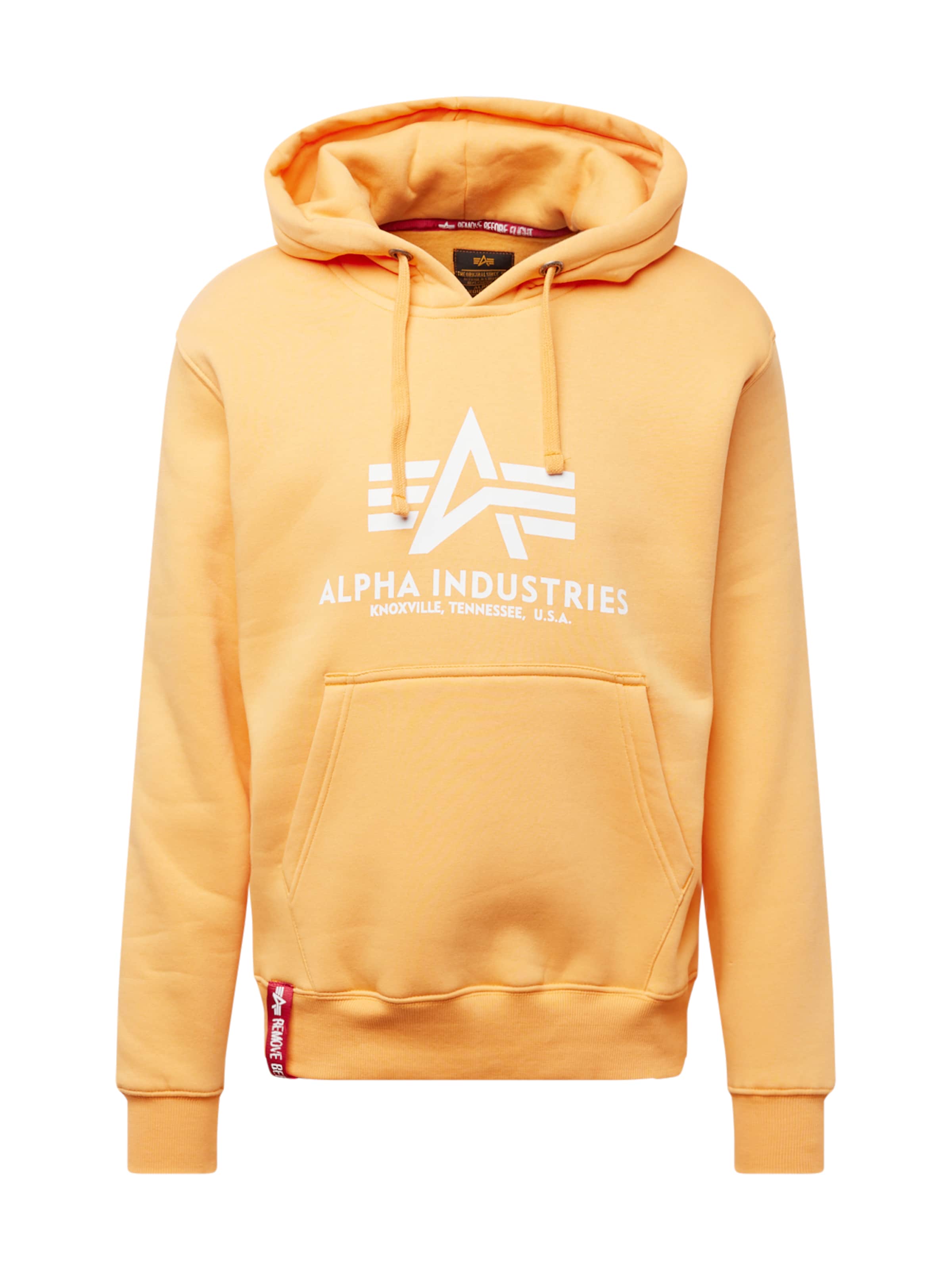 Felpa 'Basic' di ALPHA INDUSTRIES in arancione: frontale