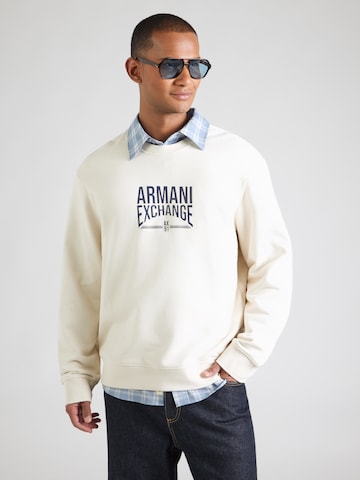 ARMANI EXCHANGE Sweatshirt in Beige: front