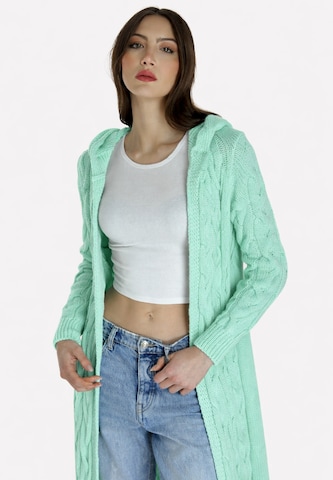 Manteau en tricot Elara en vert