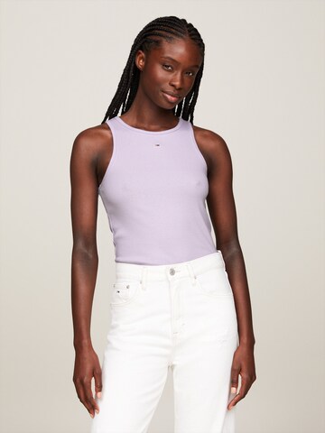 Tommy Jeans Top 'Essenial' in Lila: voorkant