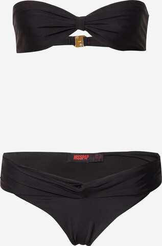 Misspap Bandeau Bikini in Black: front