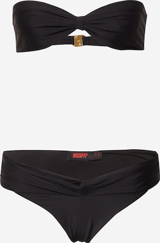 Misspap - Bandeau Biquíni em preto: frente