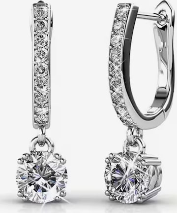 ROUGEMONT Jewellery Ohrringe 'Funkelnde Creolen Ohrhänger' in Silber: Vorderseite