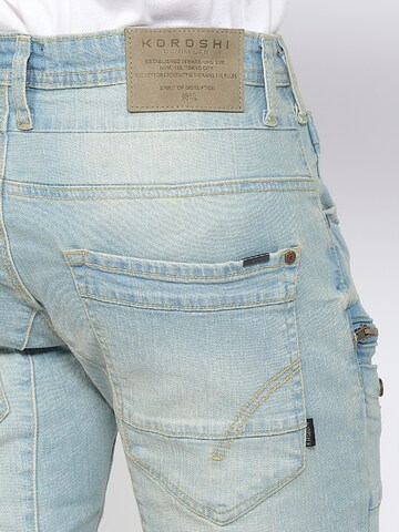 KOROSHI - regular Pantalón vaquero cargo en azul
