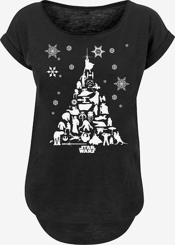 Maglietta 'Star Wars Christmas Tree' di F4NT4STIC in nero: frontale