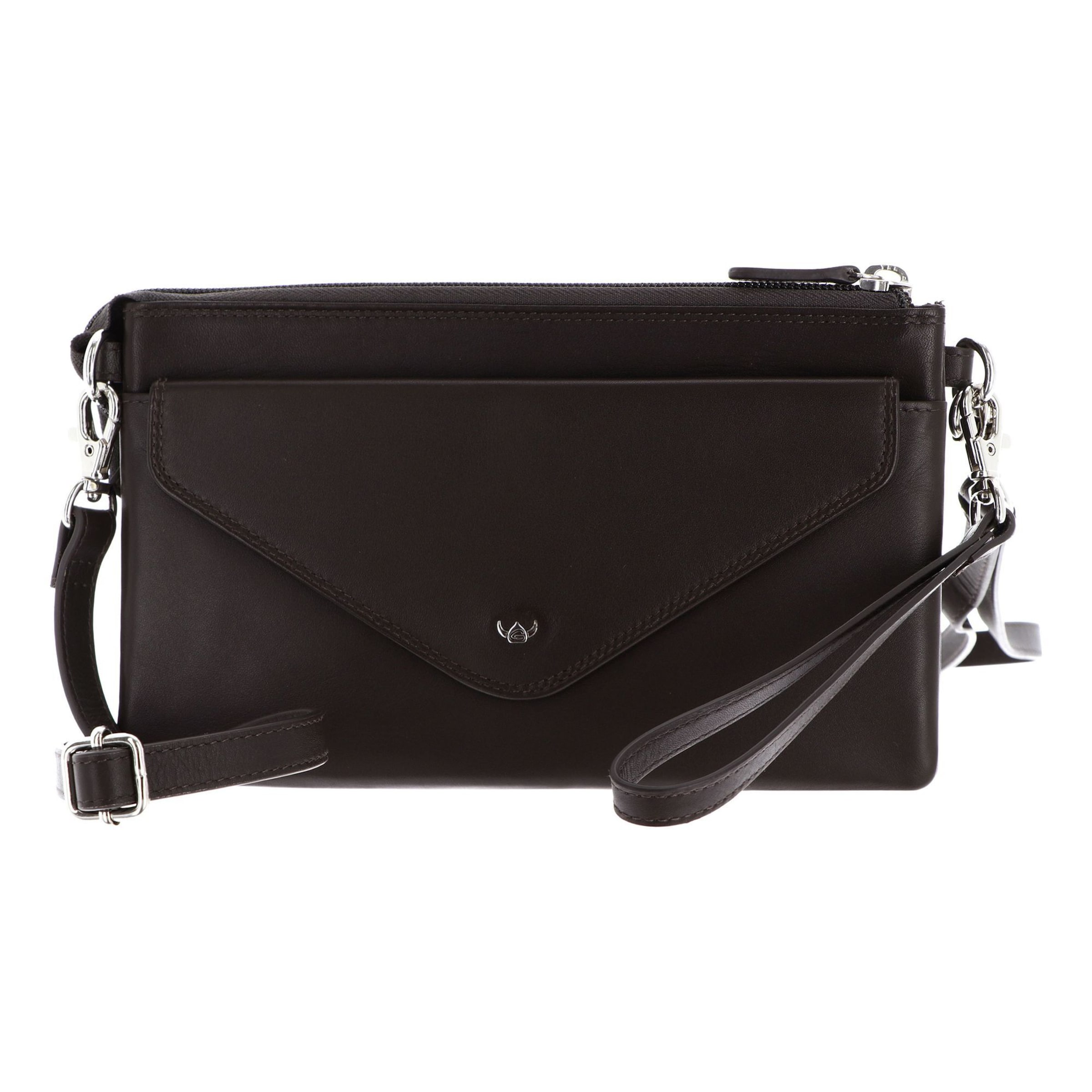 GOLDEN HEAD Clutch 'Polo' in Brown: front