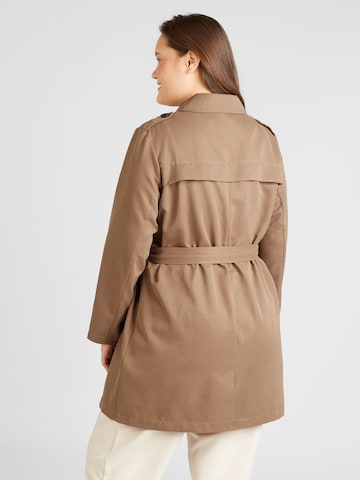 ONLY Carmakoma Between-Seasons Coat 'LINE' in Brown