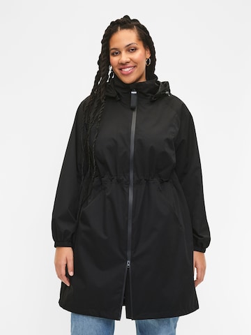 Zizzi Ανοιξιάτικο και φθινοπωρινό παλτό 'MADVENTURE' σε μαύρο: μπροστά