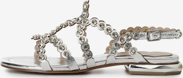 Sandales CAFè NOIR en argent : devant