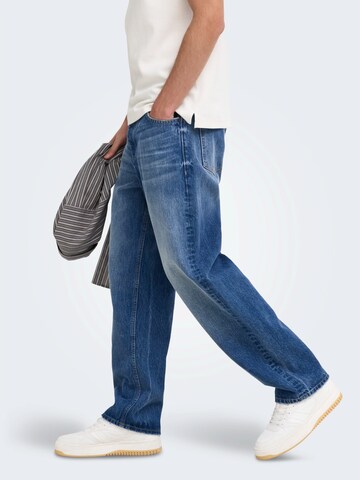 Only & Sons Loosefit Jeans 'ONSFADE' in Blau
